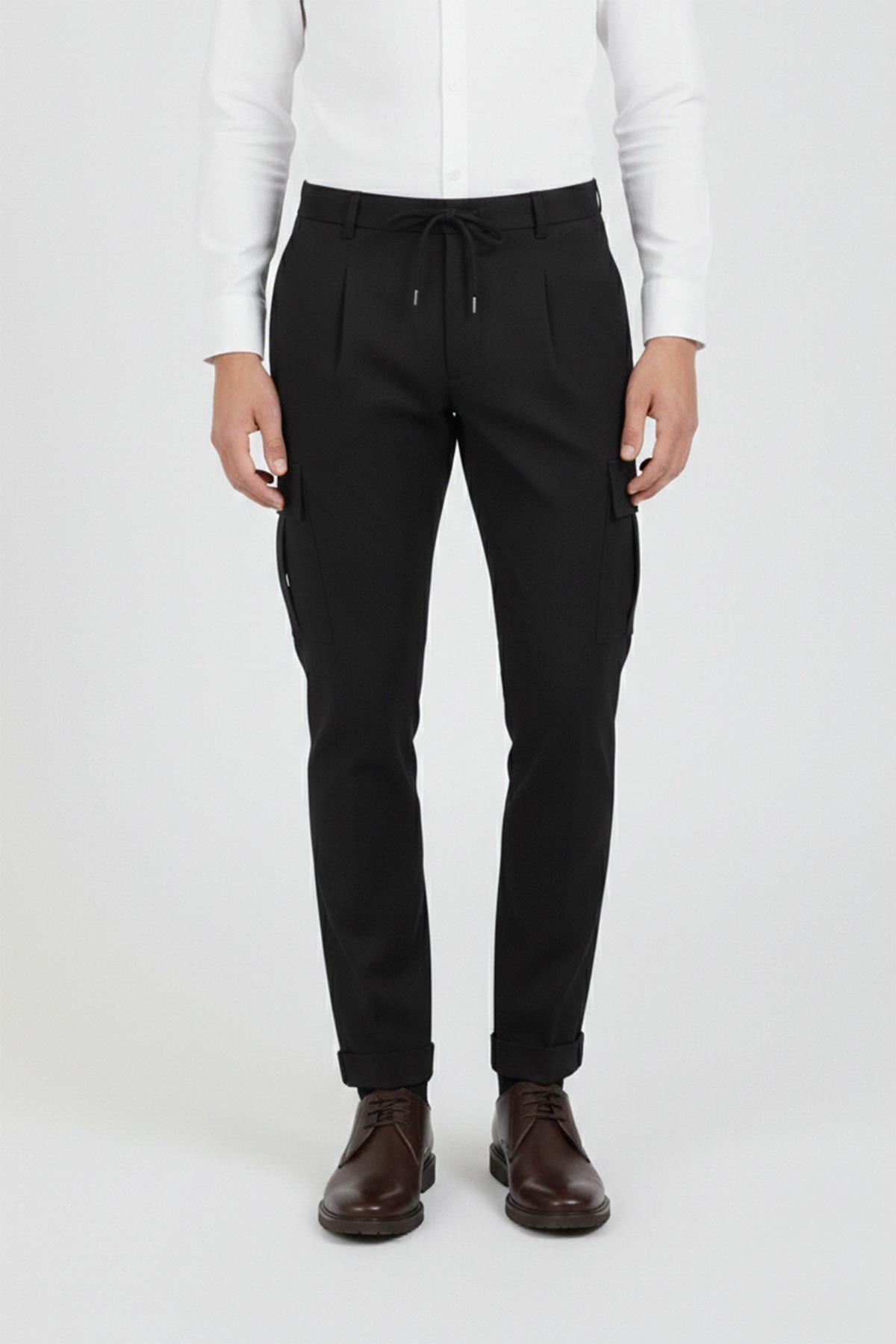 Erkek Siyah Kargo Pantolon