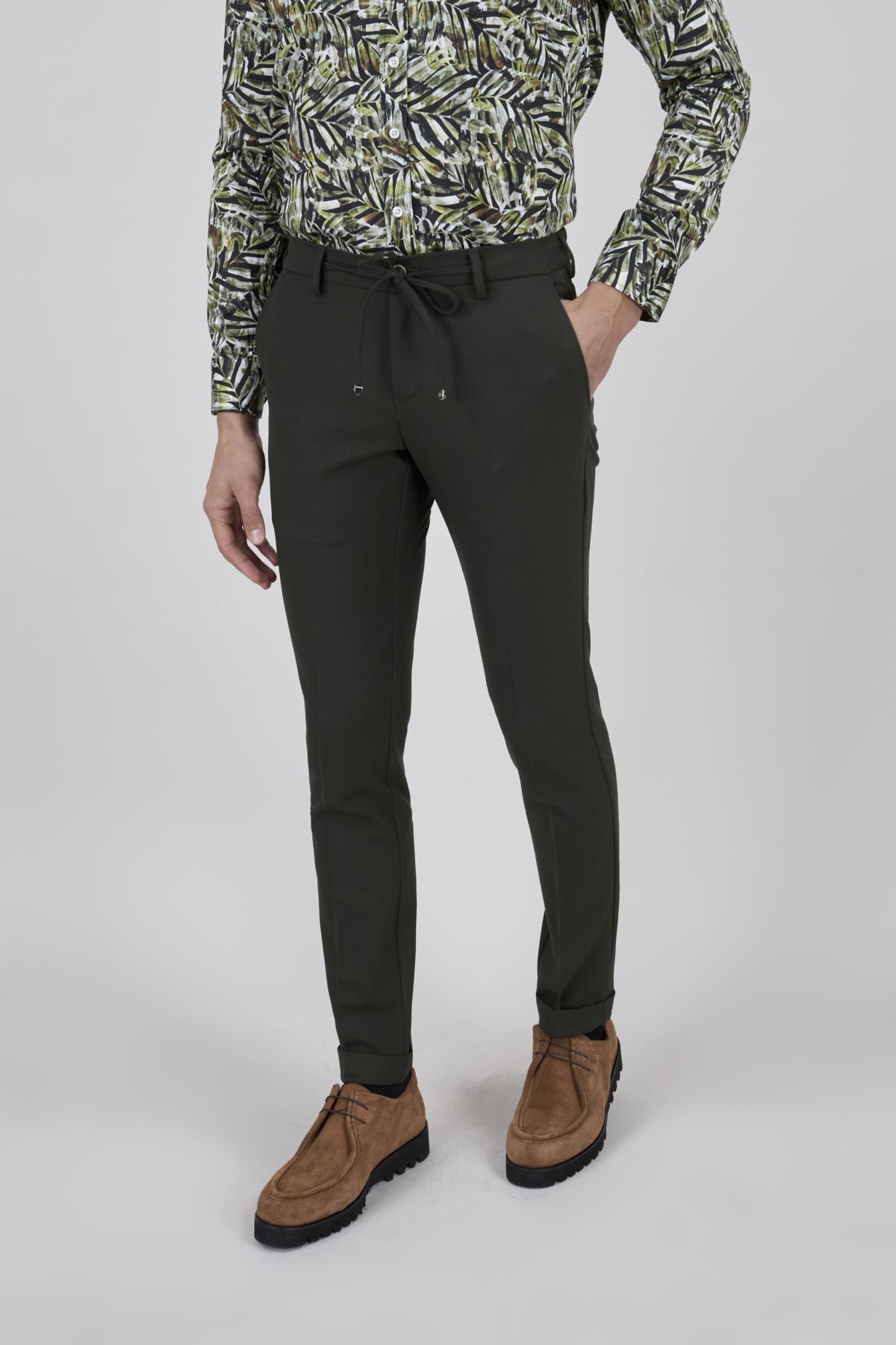 ERKEK YEŞİL BAĞCIKLI CASUAL PANTOLON