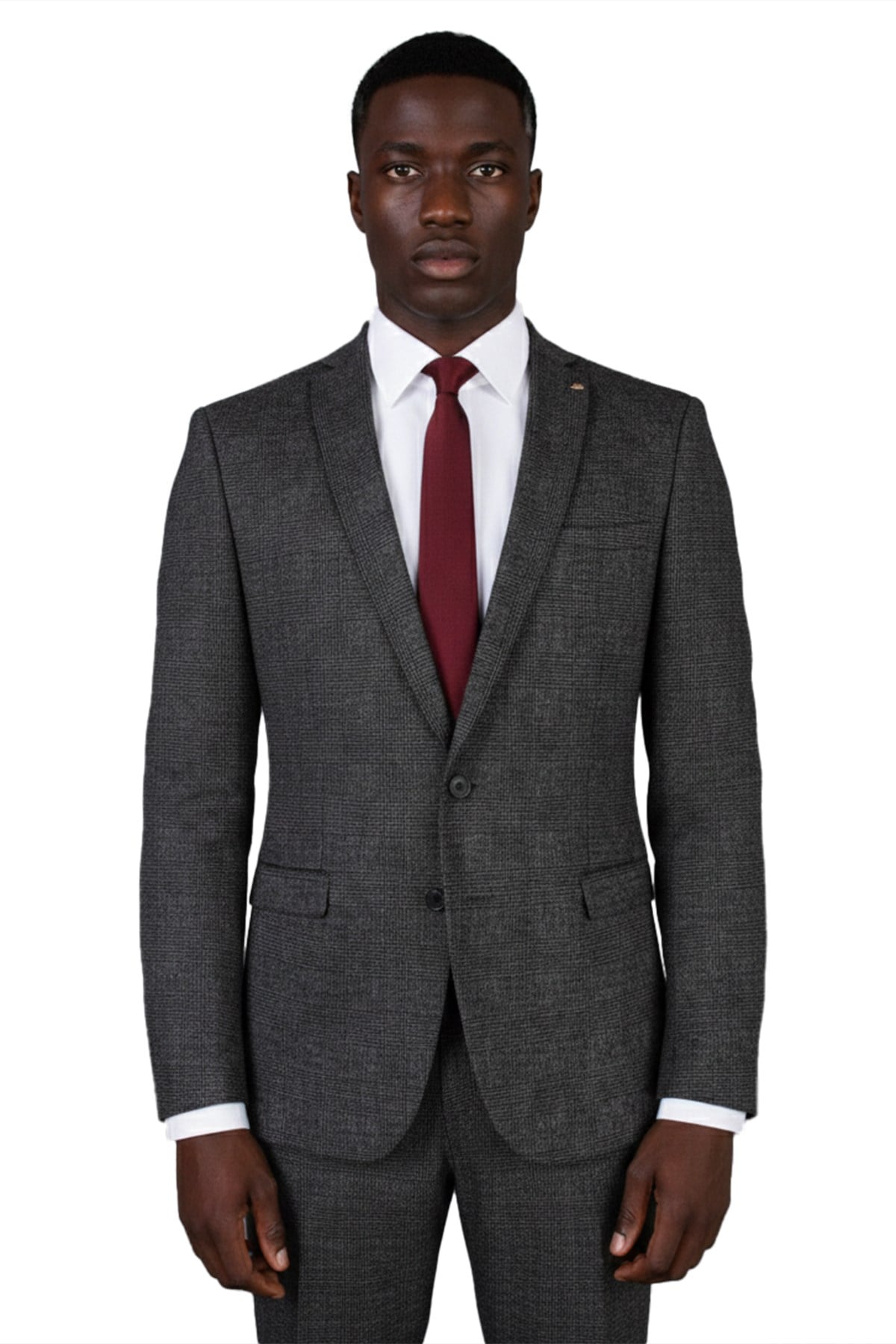 Füme Slim Fit Amadeus Model Mono Yaka Tek Düğme Çift Yırtmaç 6 Drop Takım Elbise