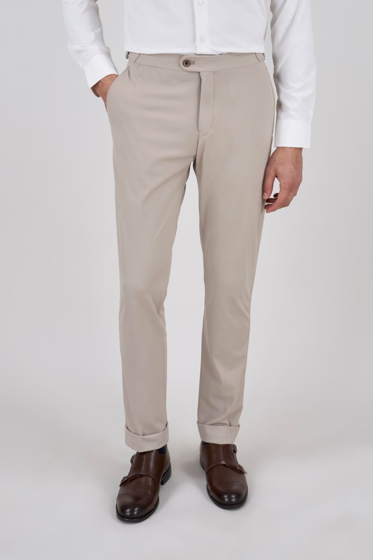 K.BEJ SLİM FİT PİLESİZ ÇİFT CEP DUBLE PAÇA 6 DROP SPOR PANTOLON