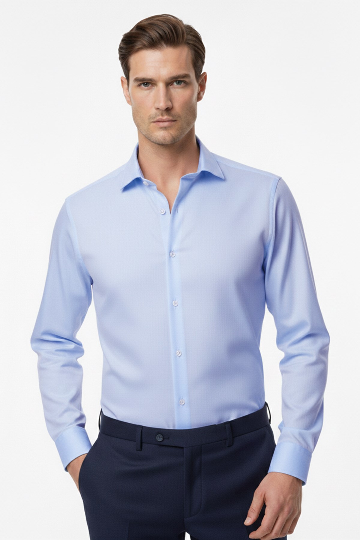 Mavi Slim Fit By 2 Yaka Uzun Kol 6 Drop Gömlek