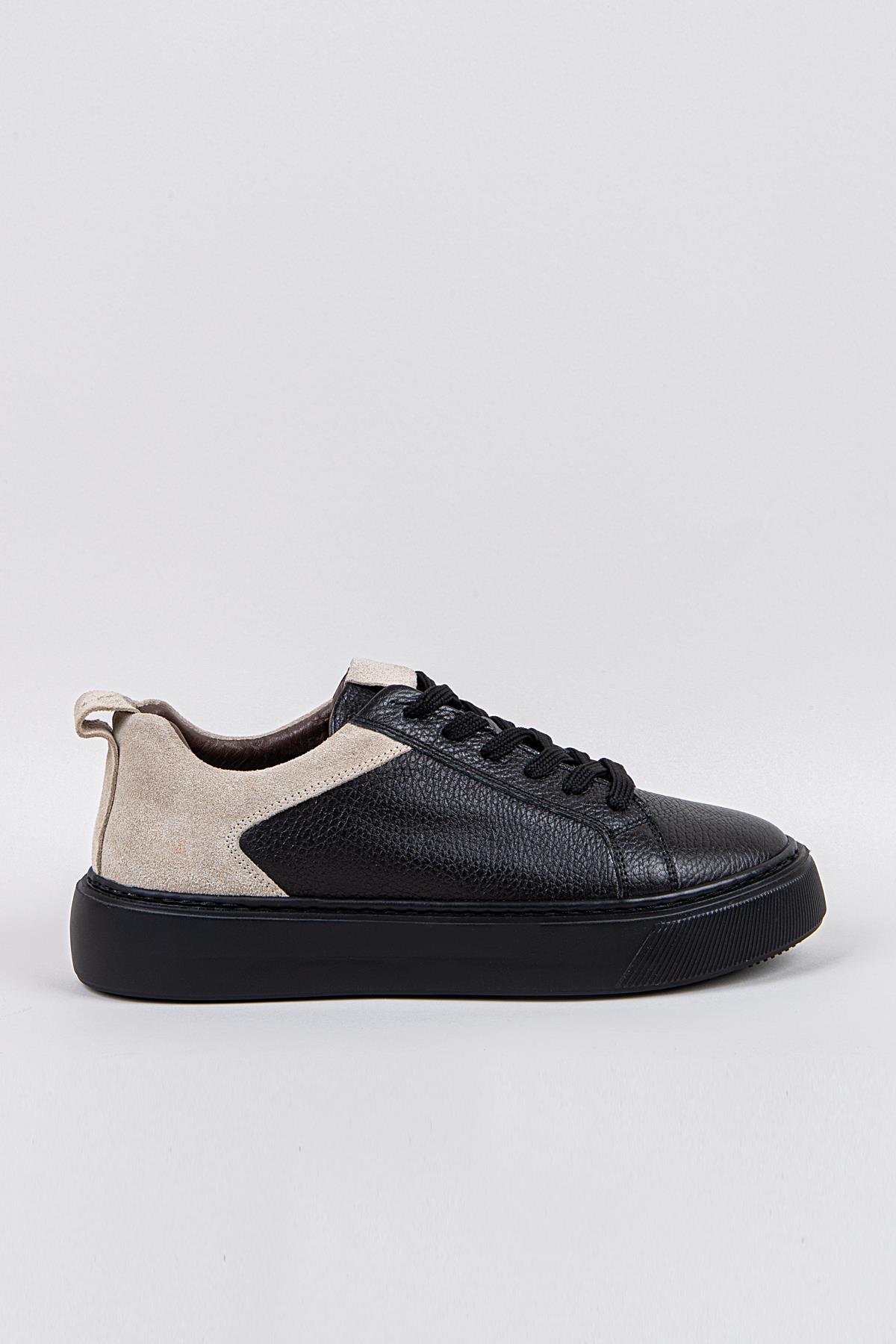 SİYAH-SİYAH TABAN FLOTER PR-2013-4 FLOTER SNEAKER AYAKKABI
