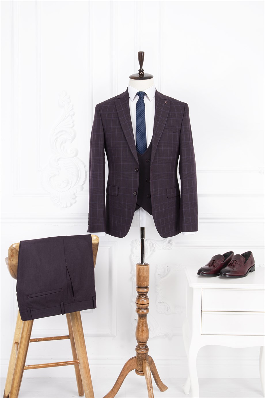 SLİM FİT GUCCİ MODEL SİVRİ YAKA 2 DÜĞME ÇİFT YIRTMAÇ YELEKLİ 6 DROP TK