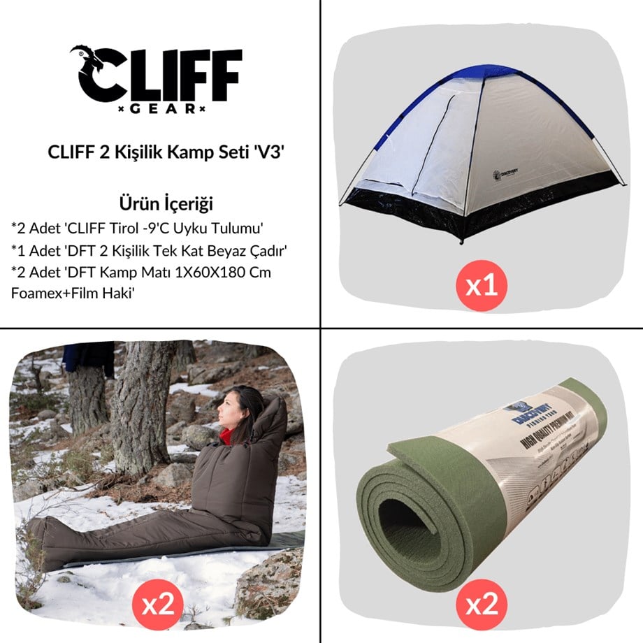 CLIFF 2 Kişilik Kamp Seti 'V3'