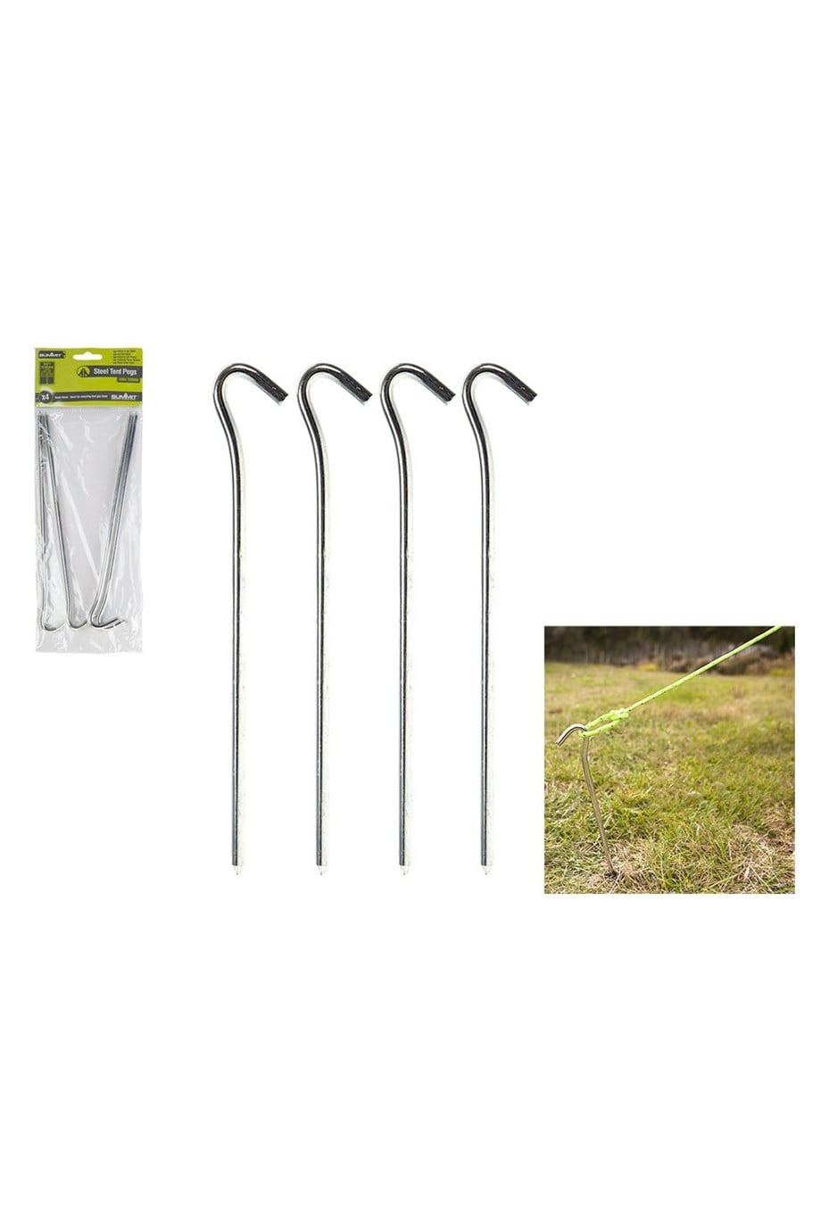 Summit 23cm/6mm Kuvvetli Çelik Çadır Kazığı 4lü Paket Alu