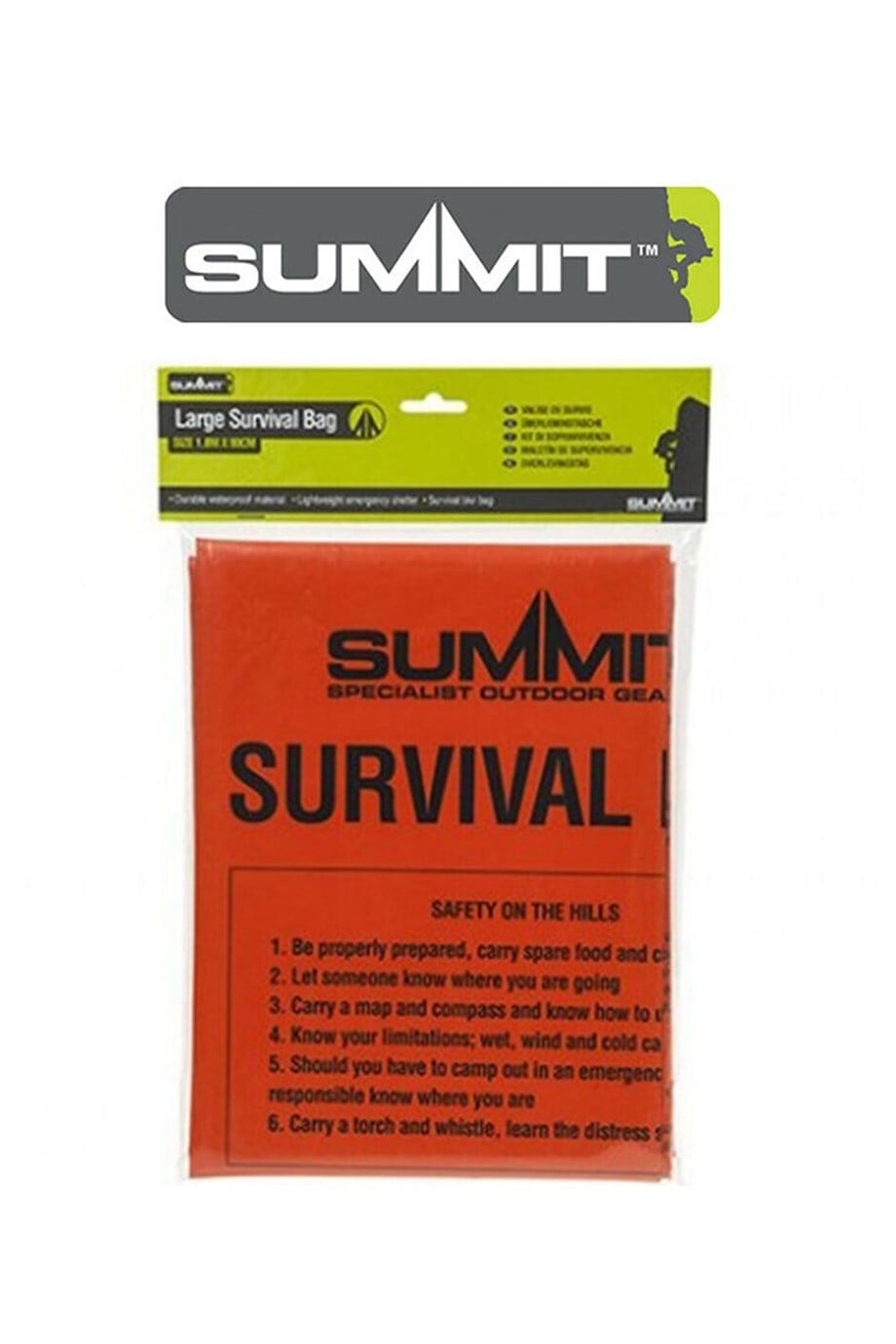 Summit Bivi Acil Durum Yaşam Çantası Büyük 180CM X 90CM Red
