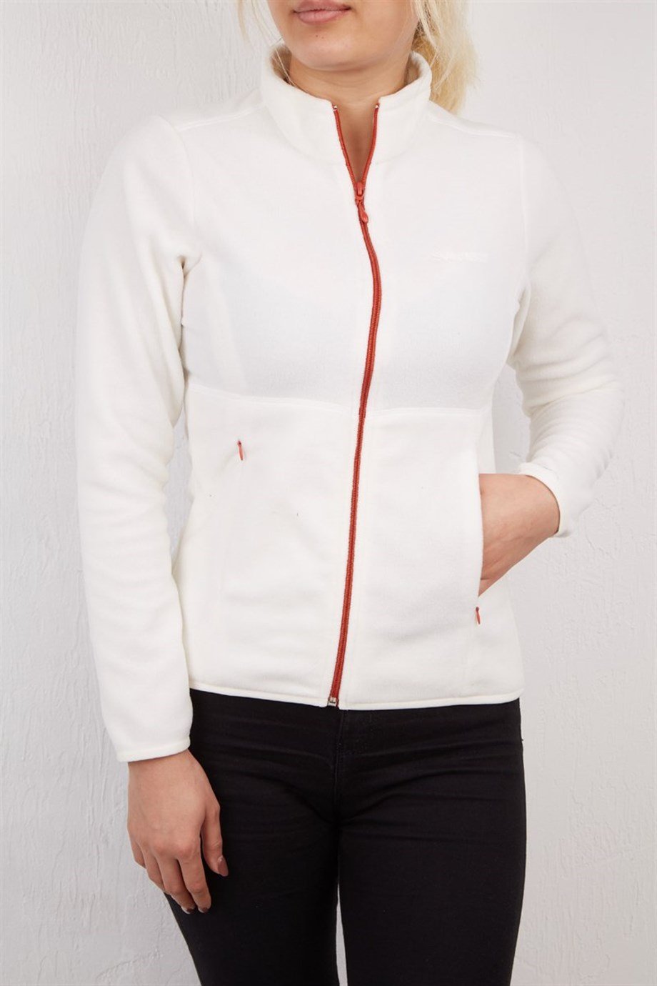 Alpinist Alpha Tam Fermuarlı Kadın Polar BEYAZ