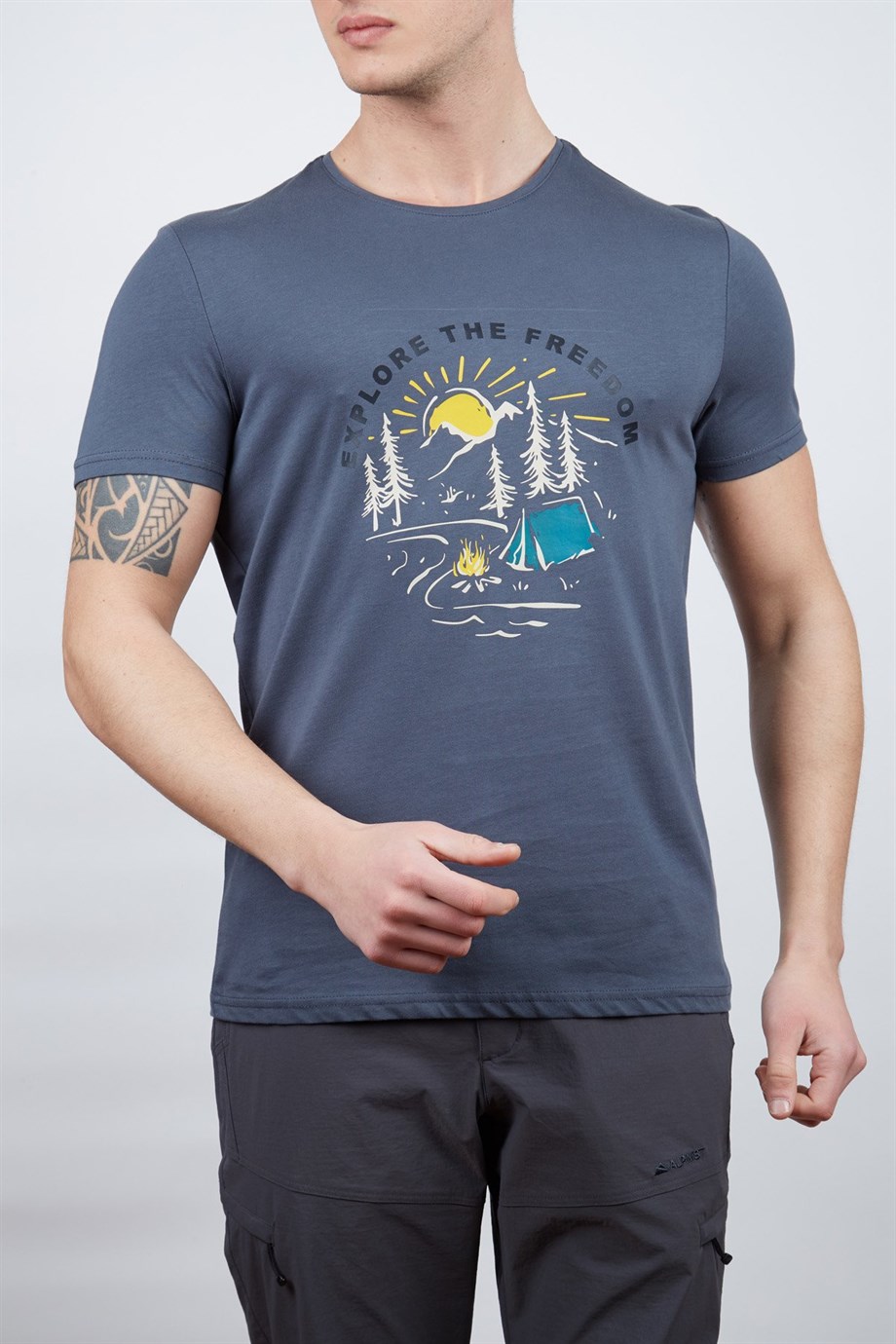 Alpinist Vide Erkek T-Shirt Antrasit