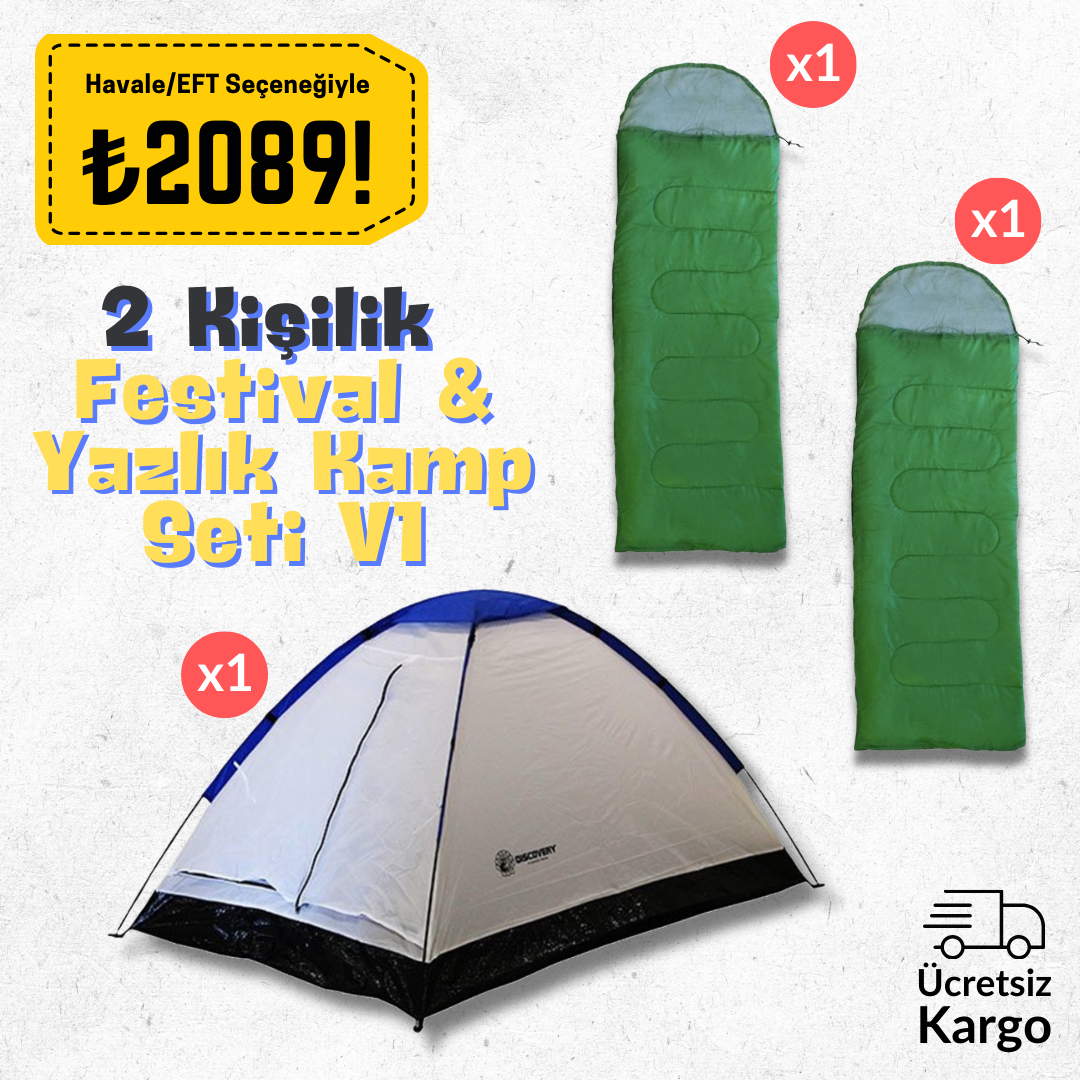 Cliff 2 Kişilik Festival & Yazlık Kamp Seti V1