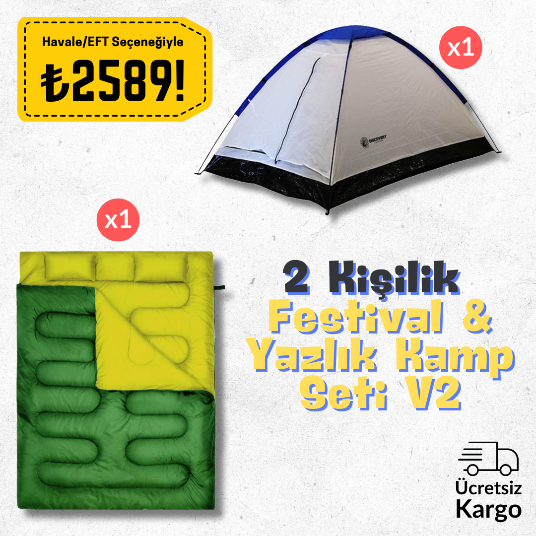 Cliff 2 Kişilik Festival & Yazlık Kamp Seti V2
