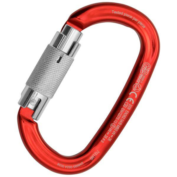 Kong Ovalone Alu Auto Block – Otomatik 3 Kilitli Oval 26KN Alüminyum Karabina - Kırmızı