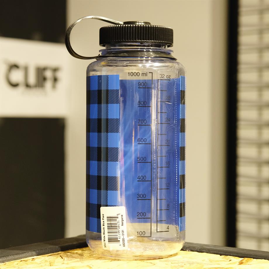 Nalgene 32oz Wide Mouth Blue Plaid Tritan Suluk