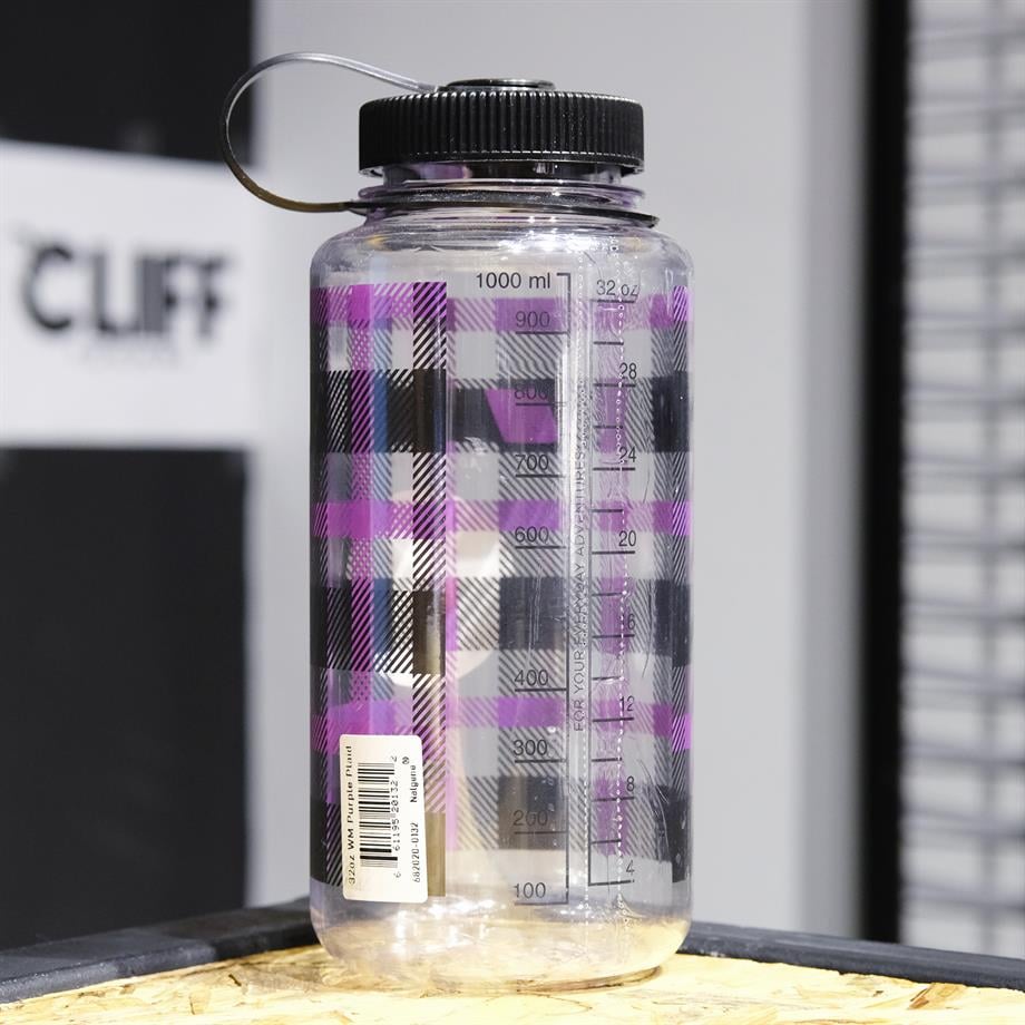 Nalgene 32oz Wide Mouth Purple Plaid Tritan Suluk