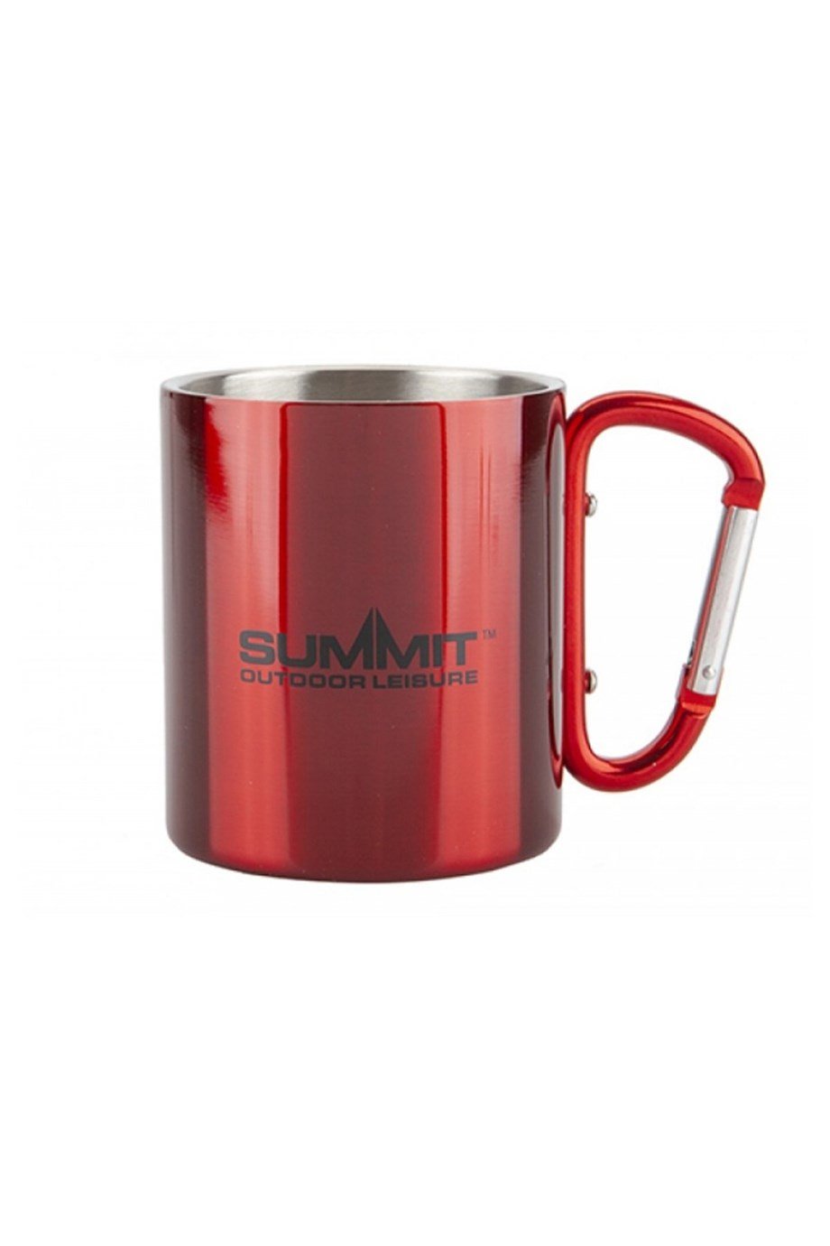 Summit Karabinalı Paslanmaz Çelik Kupa 300 ml. Çift Cidarlı Red