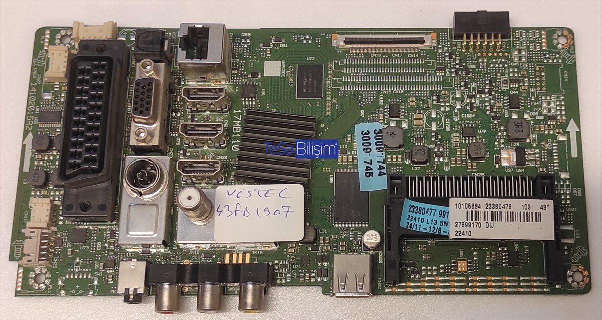 17MB110 23380478 VES430UNEL-2D-U01 VESTEL   43FB7500 43FB1907 ANAKART MAINBOARD