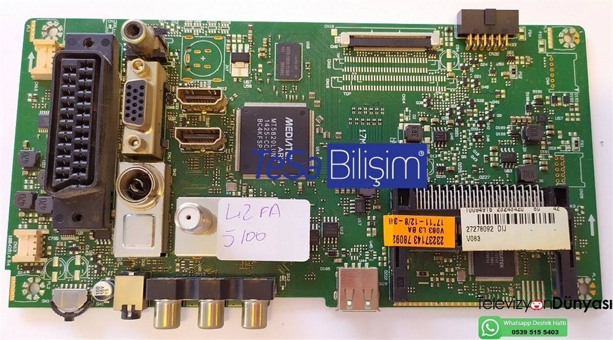 17MB82S 23243420 VES420UNVL-2D-N01 VESTEL 42FA5100 ANAKART MAİNBOARD
