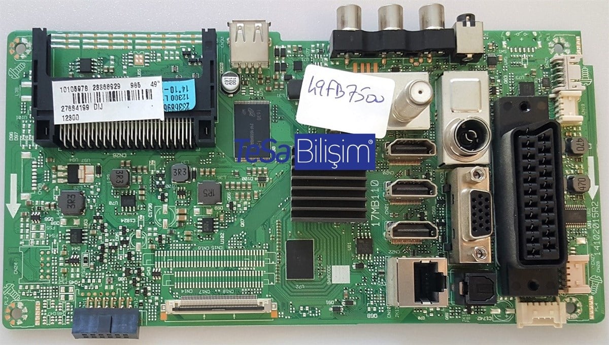 23368929 17MB110 14102015R2 VESTEL 49FB7500 MAINBOARD ANAKART