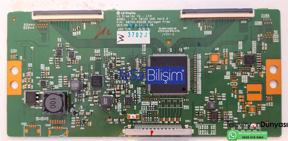 6870C-0502B V14 TM120 UHD VER0.5 LC550EQE(PG)(F2) PHILIPS 49PUS7909/12 42PUS7809/12 T-CON T-CONBOARD