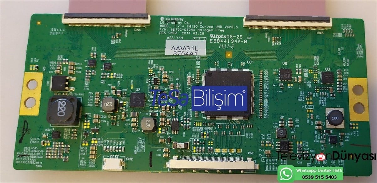 6870C-0524A V14 TM120 CURVED UHD VER0.5 LG 65UC970V-ZA  55UC970V-ZA T-Con Board T-CON