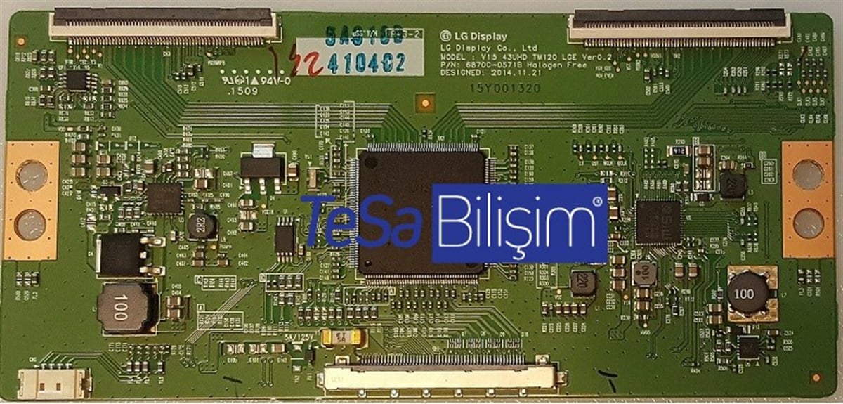 LG 43UF7787 T CON BOARD 6870C-0571B 6871L-4104B V15 43UHD TM120 LGE VER0.2 LC430EQE-FHM2