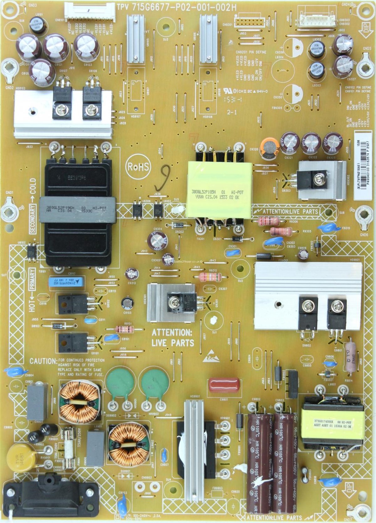 PHILIPS 49PUK4900/12 BESLEME KARTI 715G6677-P02-001-002H PLTVFY421XAE1 P49040100