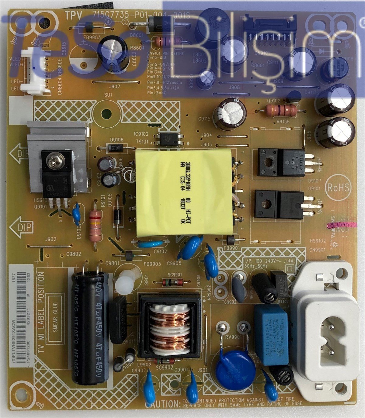 715G7735-P01-004-001S PLTVHE291XACW PHILIPS 24PFS5603 BESLEME KARTI