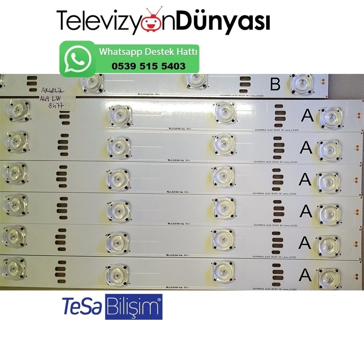 ARÇELİK A49 LW 8477 B49 LW 8477 LED BAR, SVV490A16 6LED REV04 0K LENS_141203 