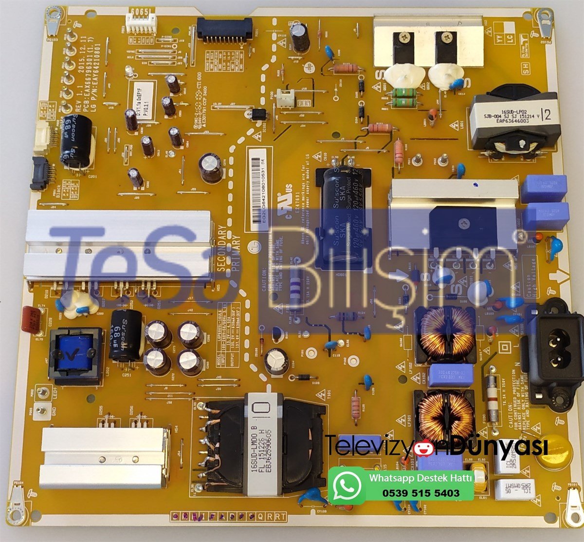 EAX66796301(1.7) EAY64210801 LGP6065L-16UL6 LG 60UH650V 65UH650V BESLEME KARTI
