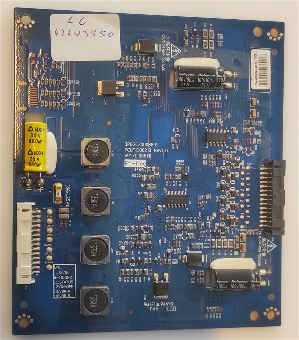 LG 42LV3550 LED DRİVER 6917L-0061B PCLF-D002 B REV1.0