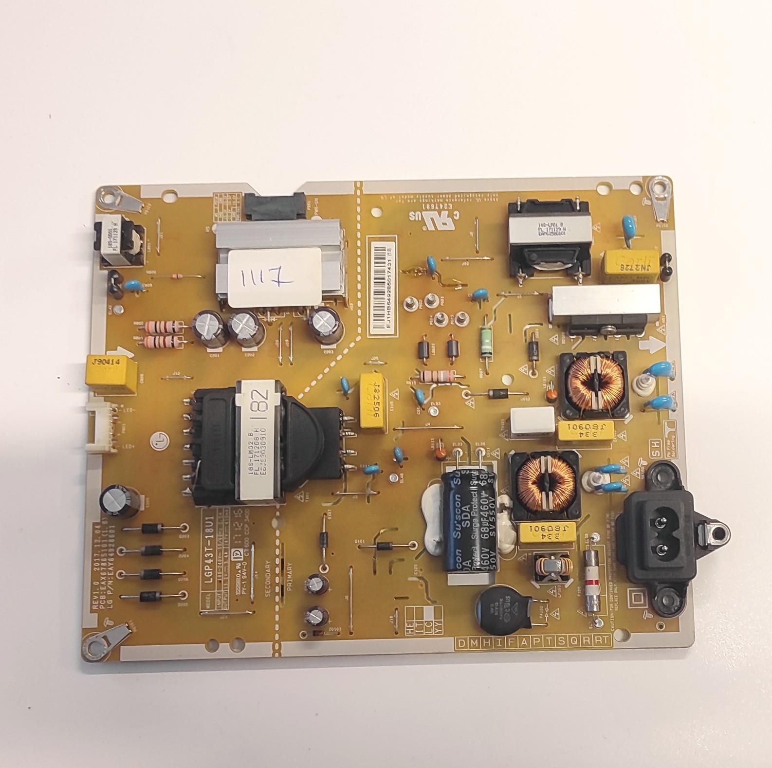 Lg 43uk6950plb Besleme Kartı, Lgp43t-18u1, Eax67865101(1.6) 