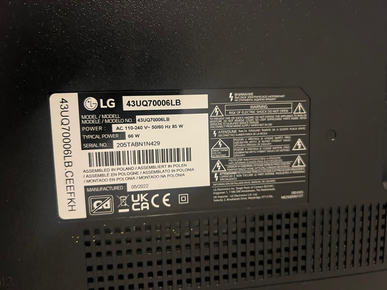 LG , 43UQ70006LB , AYAK , UYUMLU TV AYAĞI