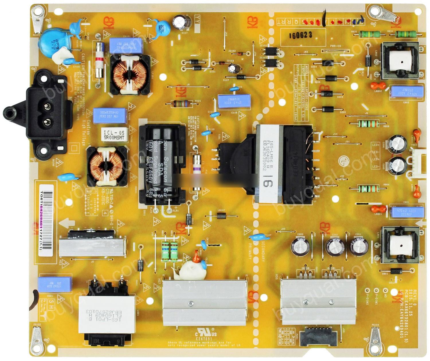 LG 55LH604V BESLEME KARTI, EAY64269401, EAX66732801(1.5), LGP55DI-16CH2       