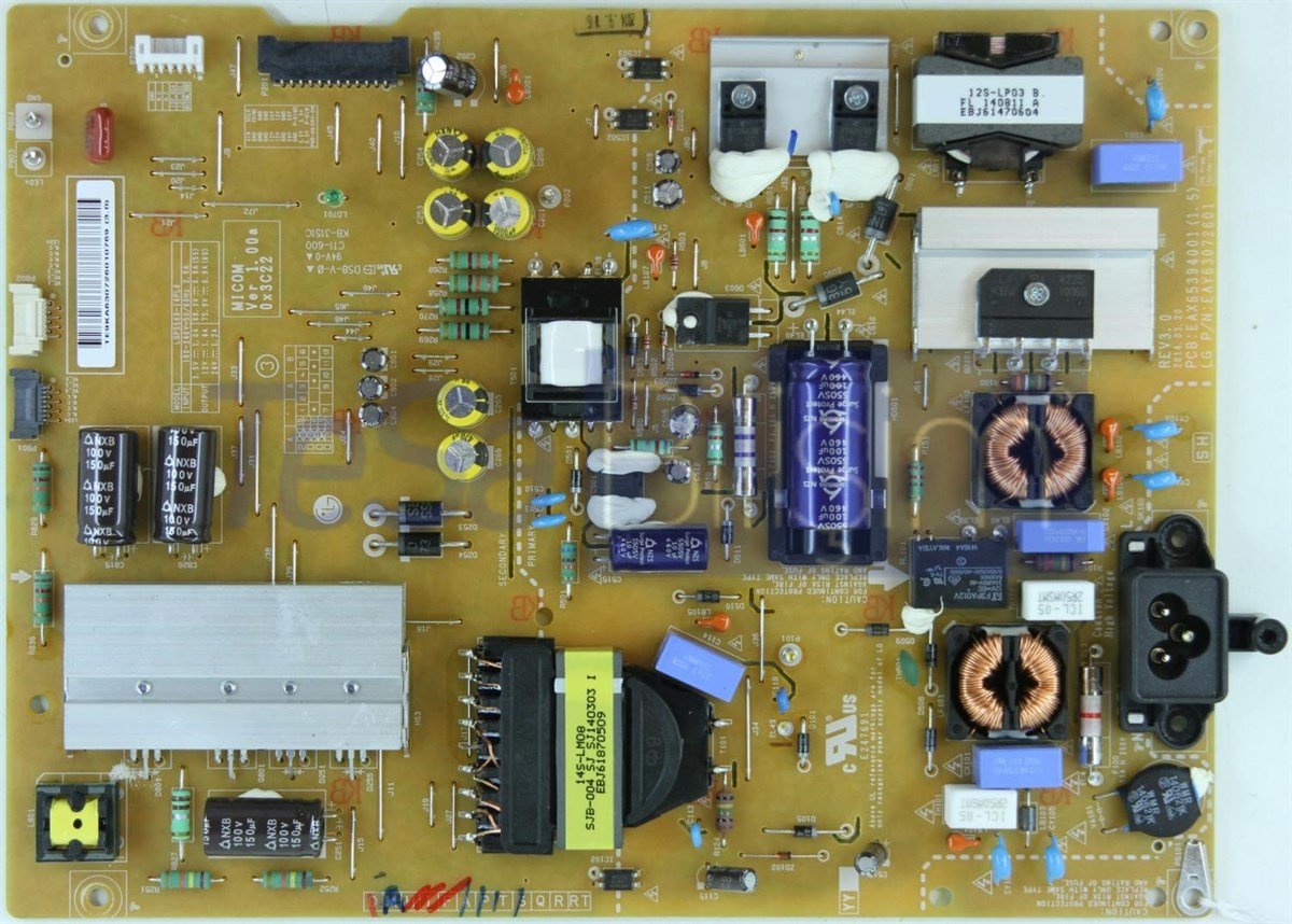 LG 60LB870V-ZA BESLEME KARTI, EAX653940001(1.3), EAY630726001, LGP5560-14PL6