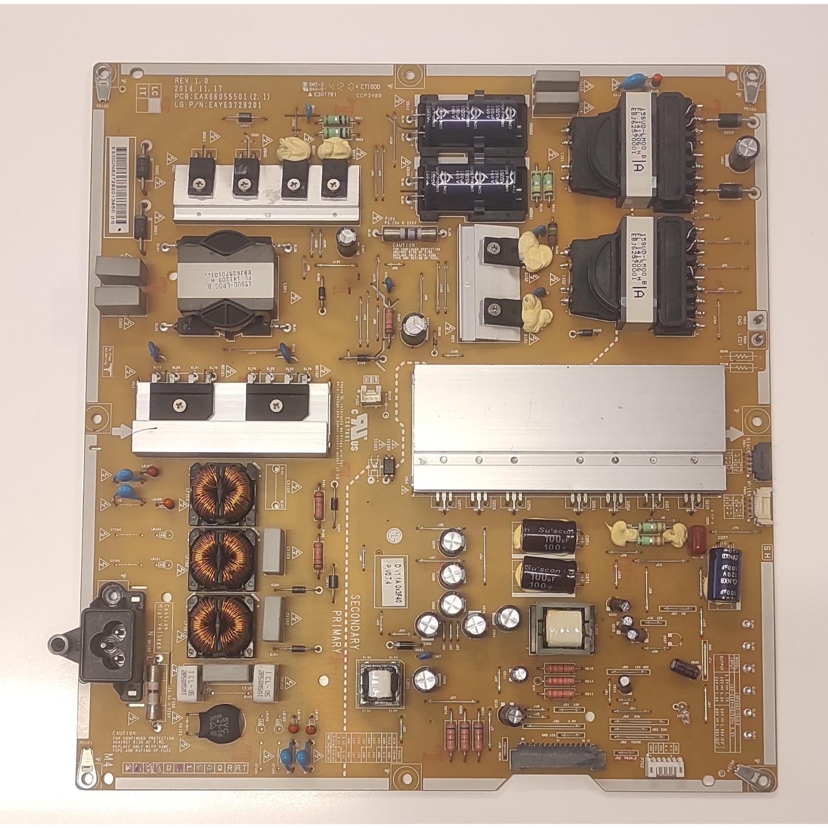 LG 60UF950V, 65UF950V BESLEME KARTI, EAX66055501(2.1), EAY63729201, LGP6065-15UL6