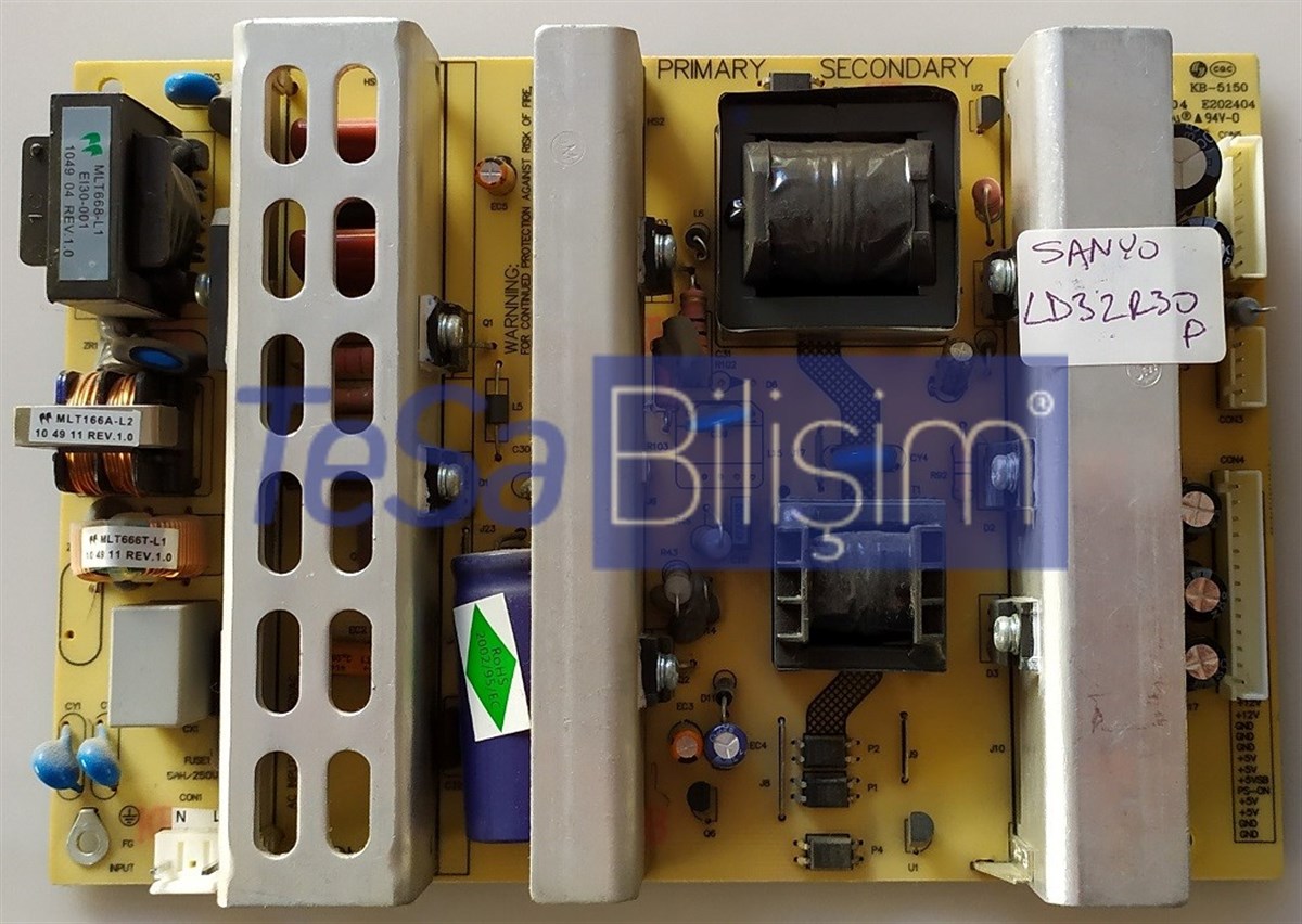 MLT555 REV:1.0 KB-5150 MLT668-L1 SANYO LD32R30P BESLEME KARTI