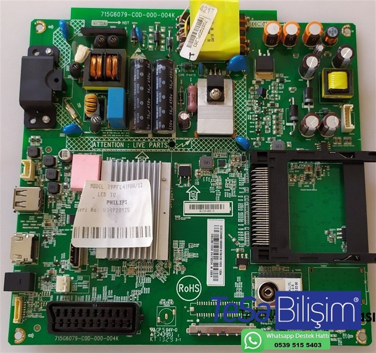 PHILIPS 39PFL4398H/12 ANAKART 715G6079-COD-000-004K 705TQDPL263
