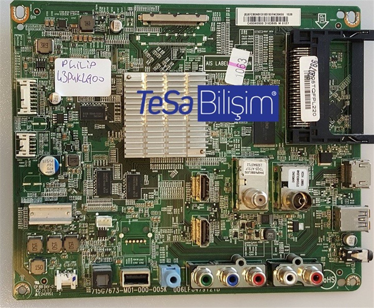 PHILIPS 43PUK4900/12 ANAKART 715G7673-M01-000-005K 705TQFPL220, TPT430U3