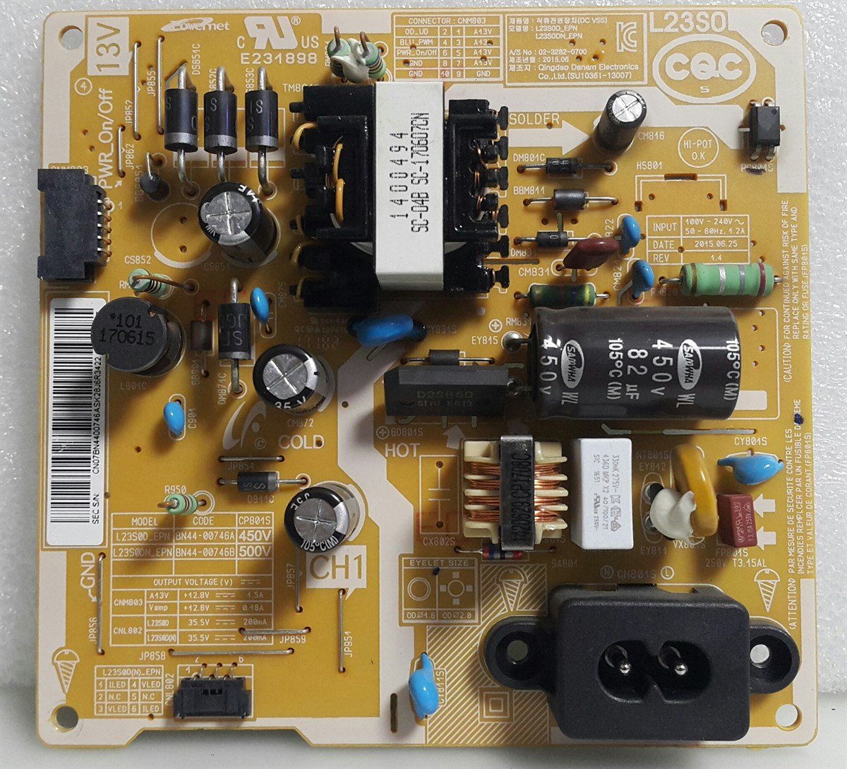 Samsung T24D310ES besleme kartı, bn44-00746a