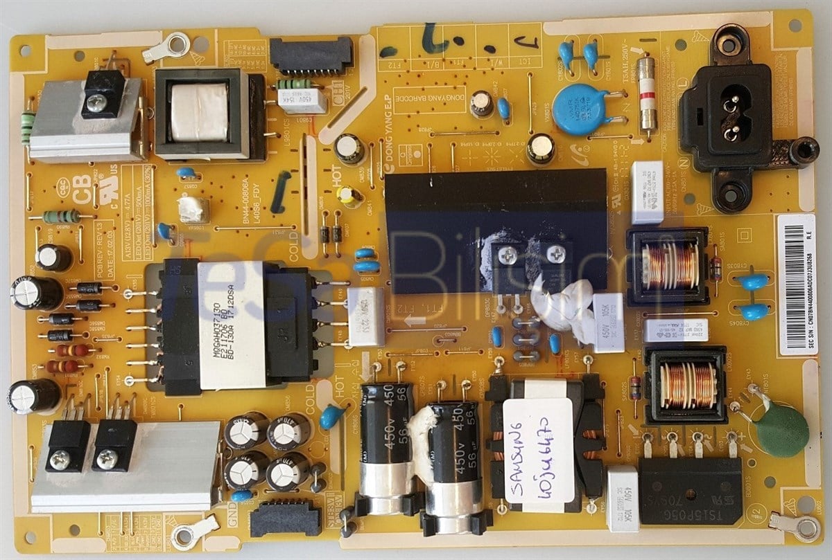 SAMSUNG UE40JU6500 BESLEME KARTI BN44-00806A L40S6_FDY