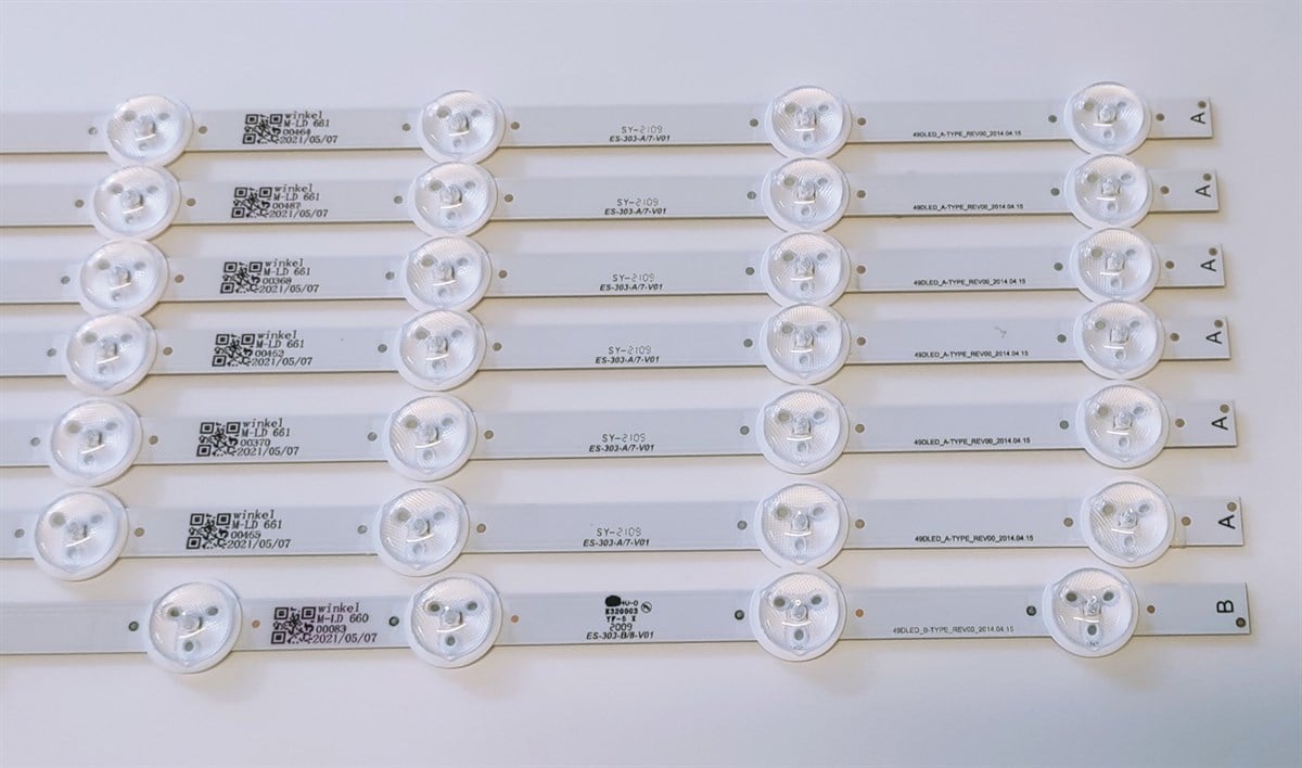 SEG 49SD6100 49SD5100 LED BAR TAKIM VES490UNDL-2D-N01 VES490UNDL-2D-N02 49DLED-A-TYPE VESTEL 49DLED-B-TYPE 6A – 1B