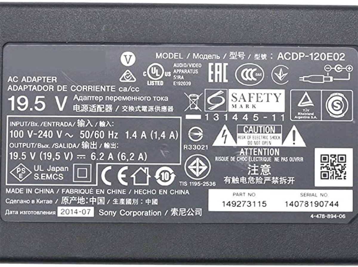 SONY KDL-50W815B KDL-42W655A ADAPTÖR GÜÇ KAYNAĞI ORJİNAL TV ADAPTÖRÜ ACDP-120E02 PS 19.5V 6.2A