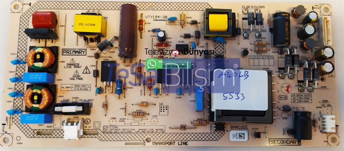 ZKE140 VTY194-38 ARÇELİK A40 LB 5533 BESLEME KARTI