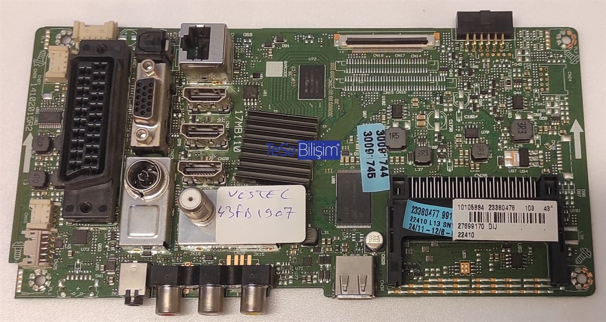 17MB110, 23380478, VES430UNEL-2D-U01, VESTEL,   43FB7500, 43FB1907, ANAKART, MAINBOARD