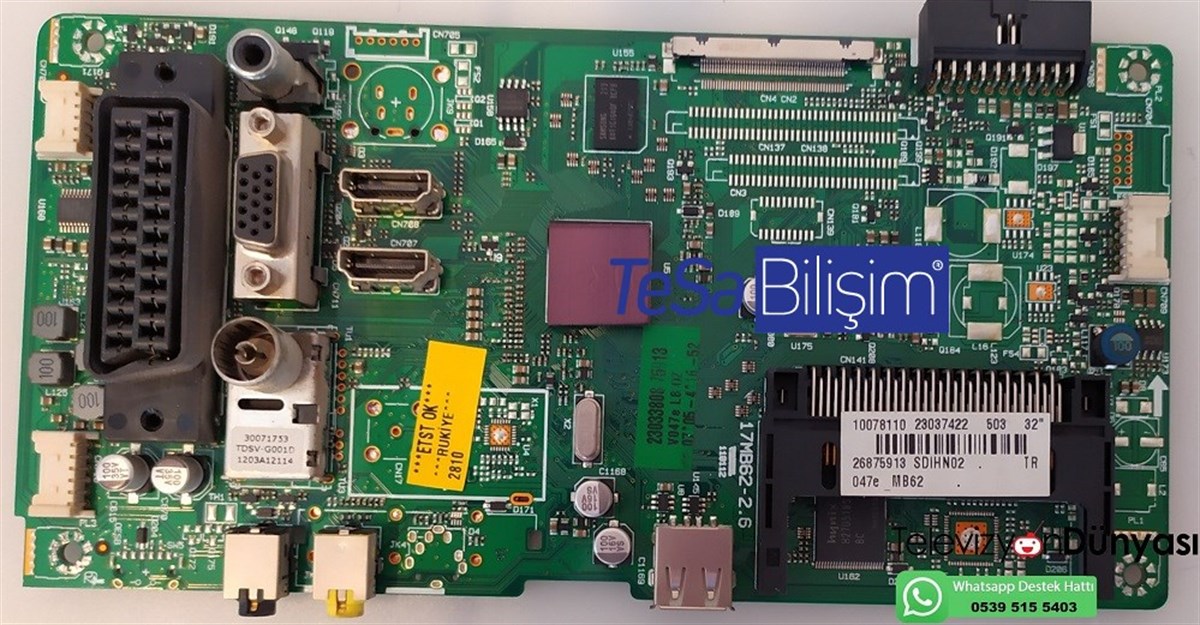 23037422, 23033808, 17MB62-2.6, 11012,LJ96-05780A, VESTEL DESING 32PF6013, ANAKART, MAINBOARD