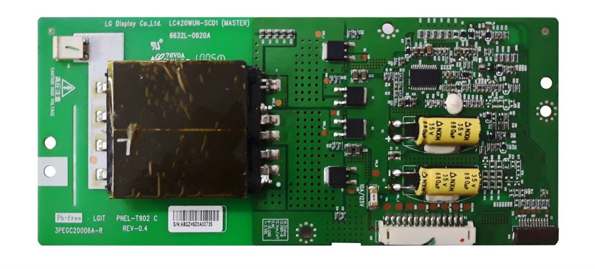 6632L-0620A , LC420WUN-SCD1 MASTER , 3PEGC20006A-R , REV-0.4 , LG INVERTER BOARD