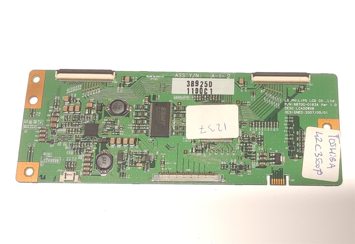 6870C-0163A VER 1.0, LC420WX8, 3B925D, 1190C1 TOSHIBA T CON BOARD