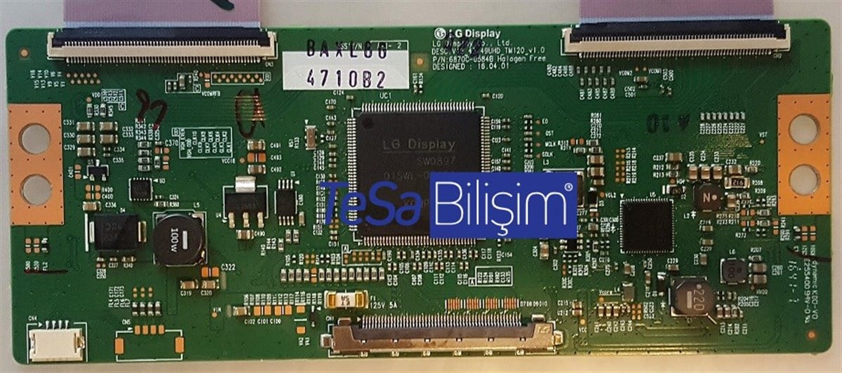 6870C-0584B, V16_43_49UHD-TM120_V1.0, LG 49UH610V T-CON BOARD