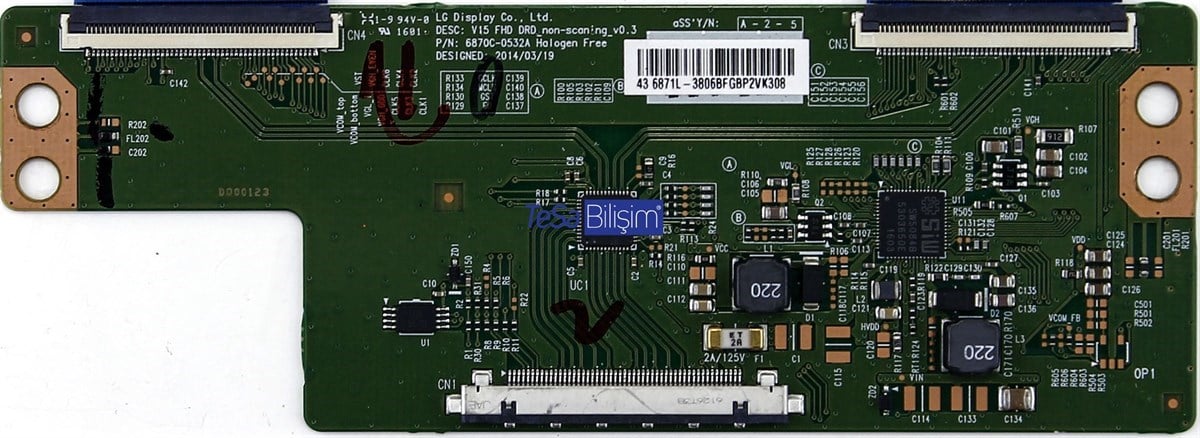 6871L-3806H, 6870C-0532A, V15 FHD DRD_NON-SCANİNG_V0.3, VES430UNEL-2D-U016871L-3806H 6870C-0532A V15 FHD DRD_NON-SCANİNG_V0.3 VES430UNEL-2D-U01 T-CON BOARD