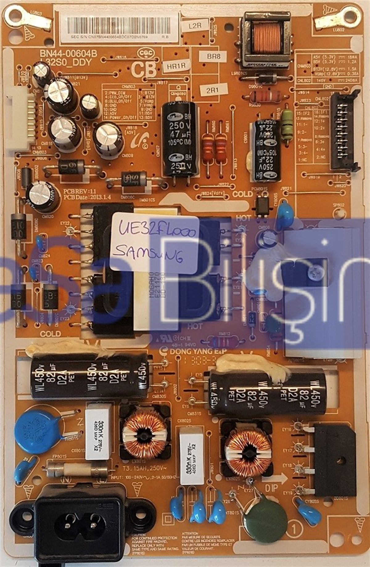 BN44-00604B, L32S0_DDY, SAMSUNG UE32F4000 BESLEME KARTI