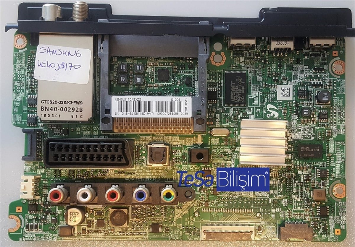 BN94-08119D, BN41-02098B, BN94-08841M, HIGH-NT14L-2098B-EU-MIDDLE, MAİN BOARD, CY-GH040BGSV1H, SAMSUNG UE40J5170S, ANAKART, MAINBOARD